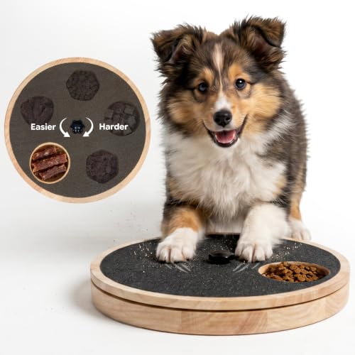 HMEEN Dog Nail Scratch Board with Treat Box Adjustable Resistance Scratch Pad for Dogs with Suction Cup & Nano Tape Dog Nail File Board for Stress-Free Claw Care & Slow Feeder for All Breeds - Black