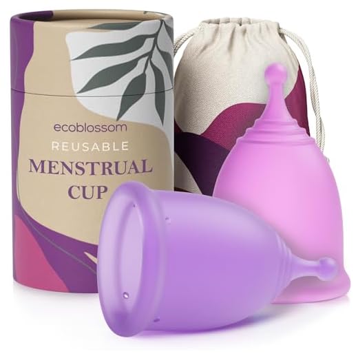 Ecoblossom Copas menstruales reutilizables a prueba de fugas - Silicona de grado médico, sostenibles, ecológicas. Paquete de 2 copas menstruales pequeñas, capacidad de 22 ml