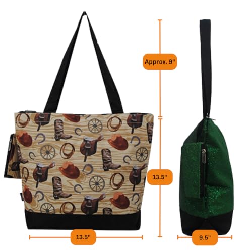 Image of NGIL Medium Top Zipper Closure Canvas Tote Bag with Attached Matching Coin Purse For Moms and Nurses