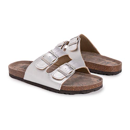 Muk Luks Womens Terra Turf Marla-Platino Flat Sandal, Platino, 8 Us #TOP6