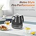 Retro Electric Kettle 1.8L, All Stainless Steel Hot Water Electric Kettle for Boiling Water, BPA Free Tea Kettle, 1350W Fast Boil, Auto Shut Off & Boil-Dry Protection