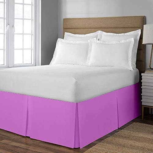 Luxury & Soft, 750 Thread-Count 100% Egyptian Cotton, Split Corner Bed Skirt 14" INCH Drop Length Wrinkle & Fade Resistant, Twin Size(39"X75") Aqua Blue