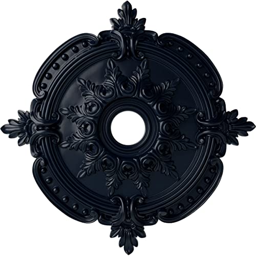 Image of Ekena Millwork CM28BEMDF 28 3 /8 inch OD x 3 3 /4 inch ID x 1 5 /8 inch P Benson Classic (Fits Canopies up to 6 1 /2 inch), Hand-Painted Midnight Dream Ceiling Medallion