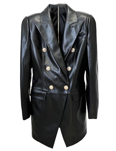 Mini Robe en Cuir Style Blazer Premium : L'Outwear de Soirée Chic