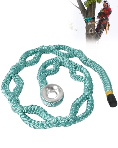 Loveinlast 40203 Rigging Ring Sling Rope, 0.86' x 7.2' Arborist Rope with 35mm Aluminum Ring, 7-Pocket Adjustment, Arborist Sling 25000 LBS MBS / 2500 LBS WLL, Tree Climbing Gear