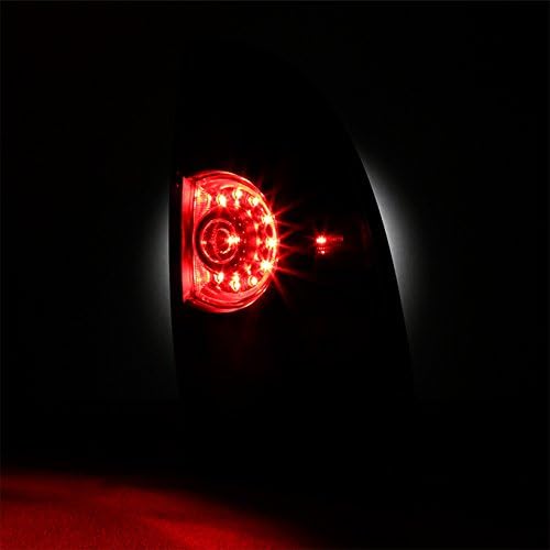 Miniatura 9 de AKKON - Para Toytota Tacoma 05-11 [LED de doble halo] Faros delanteros de proyector de bisel negro + combo de luz trasera LED