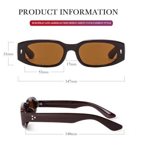 Y2K Retro Rectangle Sunglasses for Women Men Narrow Rectangular Oval Tint Sun Glasses Fashion Vintage 90s Chic Style4