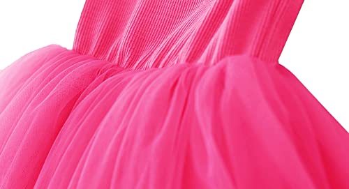 Image of GSVIBK Baby Girls Tutu Dress Sleeveless Toddler Cotton Tulle Skirt Princess Party Prom Dresses