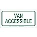 Brady 91387, 6" x 12" Aluminum Van Accessible Sign, Green on White, Pack of 12 pcs