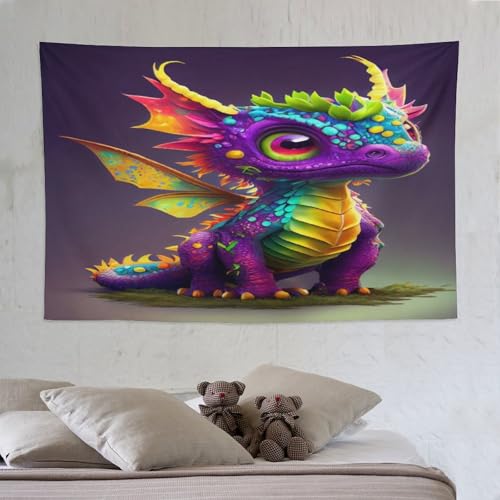 Dinosaure tapisserie tissu occultant pour masquer un mur nu et habiller une chambre d'ado