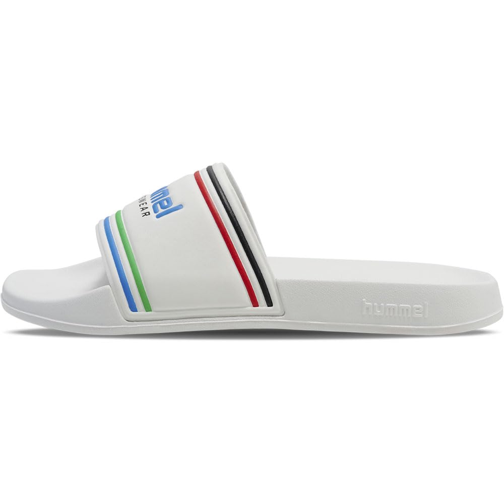 hummel Unisex Pool RT Slide Sandal, White/Multicolour, 36 EU, White multi-coloured, 4 UK