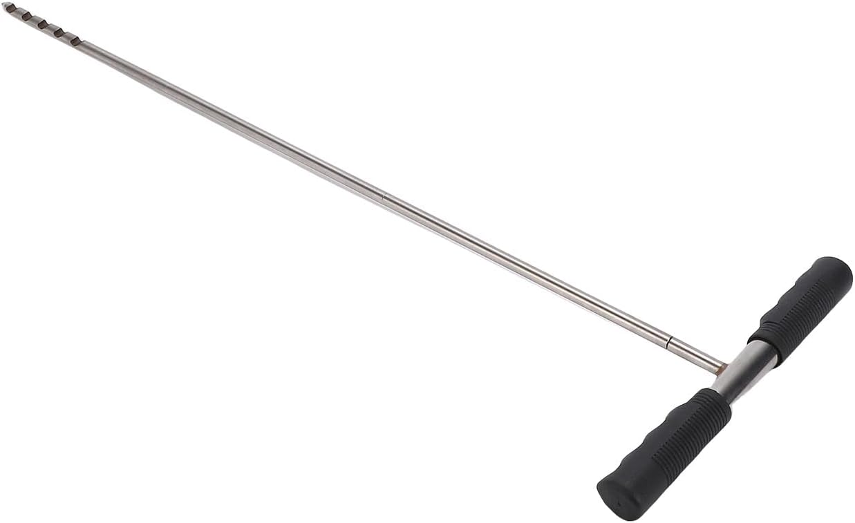 Focket Soil Probe Rod, Rugged Stainless Steel Adjustable Ground Probe Rod, Soil Sample with T Handle for Locating Septic Tanks Underground Pipes and Gopher Runs