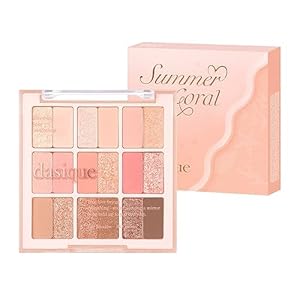 dasique Shadow Palette #23 Summer Coral l Vegan, Cruelty-Free l 18 Blendable Shades in Smooth Matte and Shimmer Finishes with Gorgeous Pearls