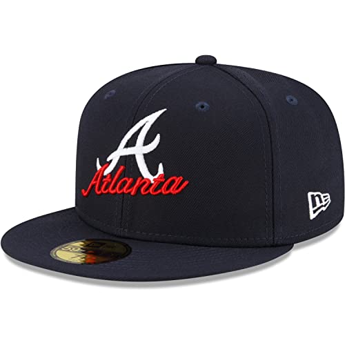 Casquette 59Fifty New Era Braves fitted à visière plate pour homme style baseball automne