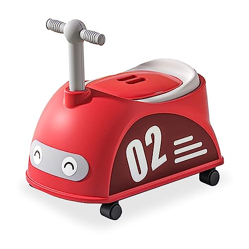 Sobebear 2-in-1 Potty Seat with Ride-On Car, Push-Along Design, Removable Inner Pot for Easy Cleaning, Handle Grip and Soft Padding, Travel-Friendly for Toddlers 18-36 Months+ (Red)