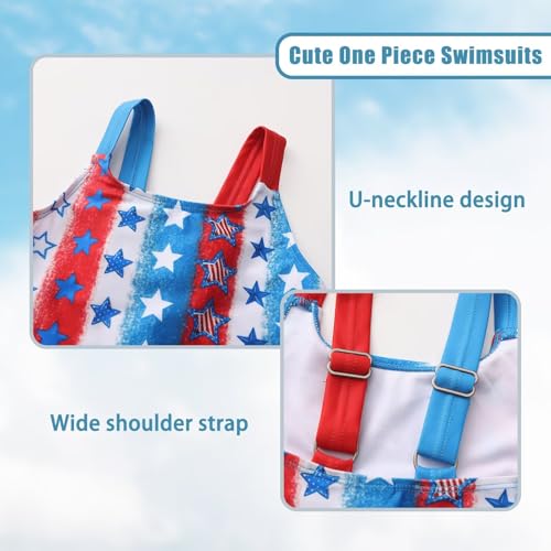 Image of Girls One Piece Swimsuits Tie Dye Bathing Suit for Girls Hawaiian Swimwear 3-16 Years