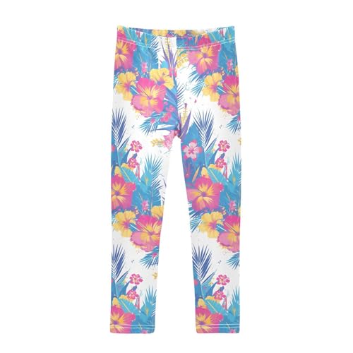 KLL Banner Hawaiian Toddler Girls Leggings Stretchy Full Length Pants Exercise