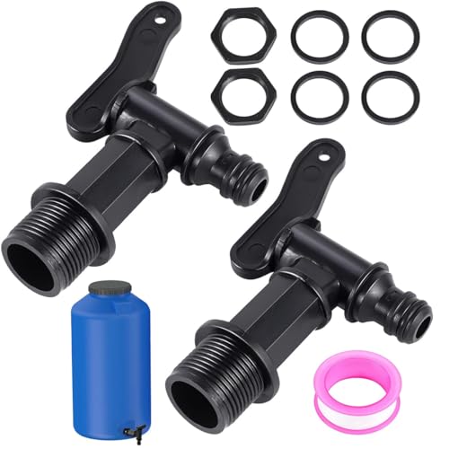 2 Pièces Robinet Cuve Plastique, Réservoir Exterieur Jardin, Irrigation 3/4