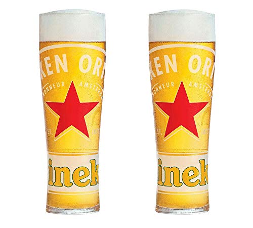 2 vasos de pinta Heineken endurecidos y nucleados (2 vasos).