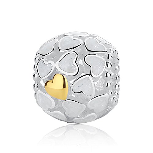 Preisvergleich Produktbild Amulett Fülle von Liebeszauber, Silber-Emaille, 925er Sterlingsilber, kompatibel mit europäischen Armbändern von Pandora