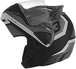 Capacete Moto Motoqueiro Robocop Escamoteável V-Pro Jet 3 cinza 62