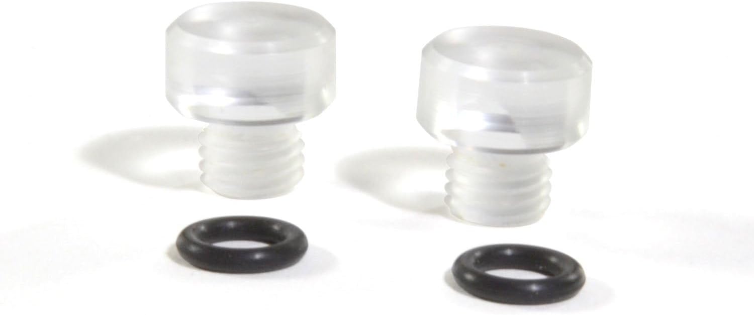 JEGS Clear-View Sight Plugs | Fits Holley Carburetor Fuel Bowls | Includes Viton O-Rings | for Off-Road Use Only | Made in USA | 1 Pair Per Package