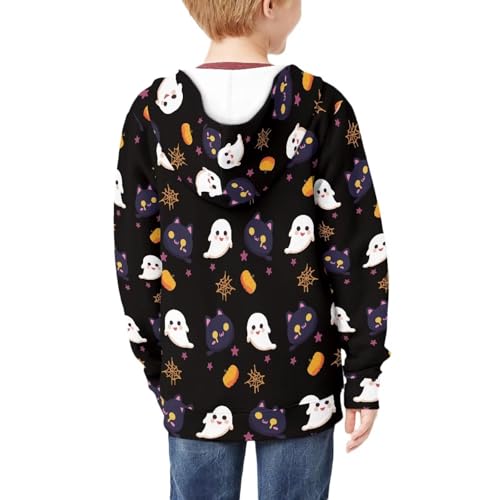 Image of Unisex Zipper Sweatshirt Boys Girls Hooded with 2 Pocket Pullover Hoodies for 6-16Y Kids