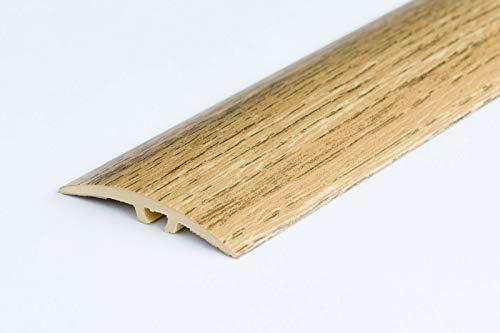 Door Strip Threshold Transition Strip 40mm 7 Colours Wood Effect Cover Laminate Wooden Floor TMW Profiles (Natural Oak)