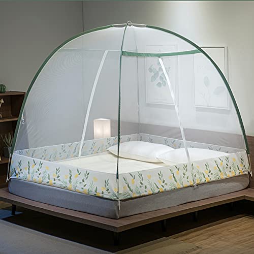 Zanzariera per Letto, zanzariera Pieghevole per Porta, zanzariera Pop-up per Letto Matrimoniale, Tenda Anti-Insetti per Campeggio, Viaggi, casa, all'aperto, Verde, per Letto da 1,5 m