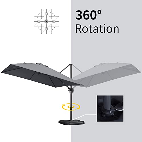 Purple Leaf ZY04XH-NEW3 9' X 11.5' Patio Umbrella Outdoor Cantilever Rectangle Umbrella Aluminum Offset Umbrella thumb #6