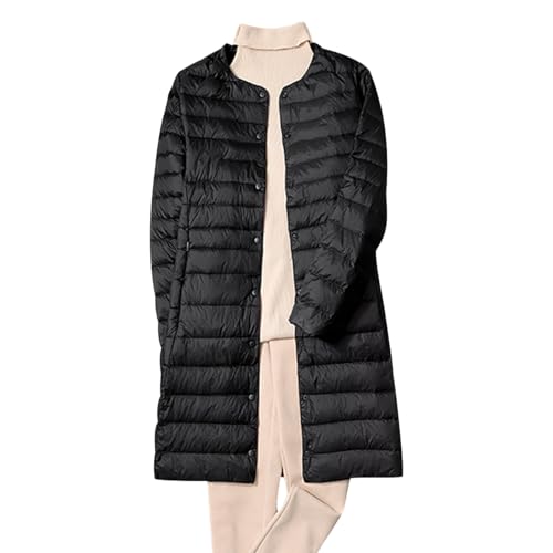 Plumífero Ultraligero Mujer Largo Plumifero Ultraligero Mujer Chaqueta Plumas Ligeros Plumífero Ligero Mujer Chaqueta Acolchada Ligera Plumon Mujer Plumiferos Ultraligero Abrigo Plumas Mujer Negro L