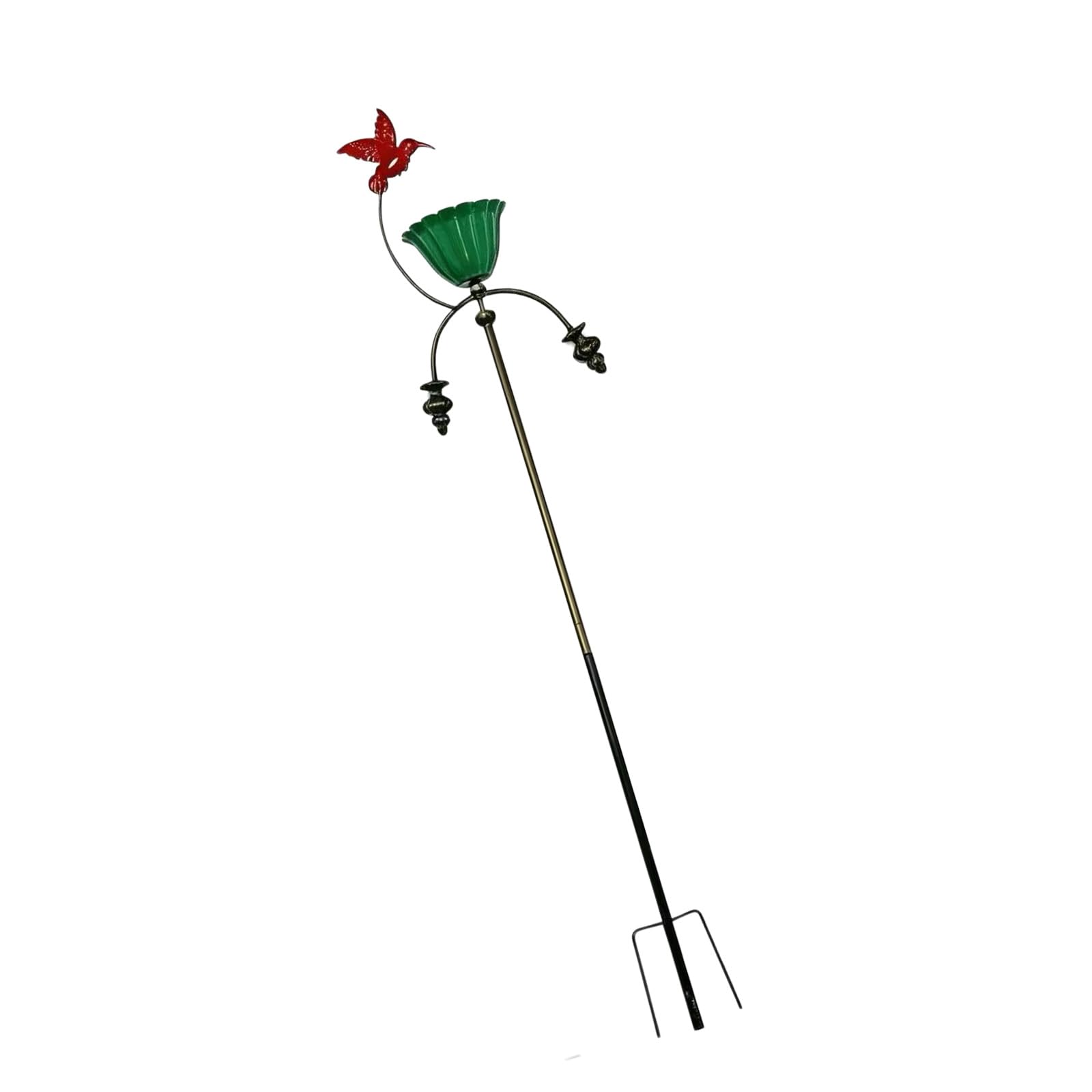 Vaschetta per uccelli Vassoio in ferro a forma colibrì Mangiatoia per uccelli Resistente in piedi Vaschetta per uccelli Decorazioni da giardino Paletti da giardino Stazione alimentazione