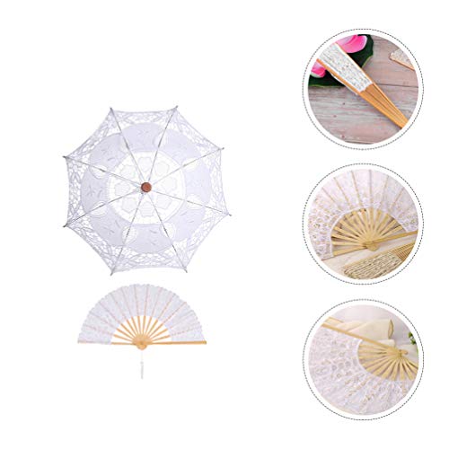 Guarda-chuva de renda BESPORTBLE, guarda-sol dobrável, para fãs de mãos, flores, renda, rosa, portát