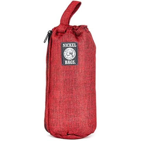 DIME BAGS - Nickel Bags Padded Drawstring Duffle Tube | Heavy Duty Duffle Bag with Protective Hemp Exterior for (10 Inch, Red) Cover