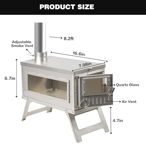 Ipalmay Ultralight Camping Stove Portable Wood Burning Stove for Tent Camping, Outdoor Cooking, Hunting, Ice Fishing - Image 2