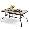 Phivillaoutdoordiningtablefor6rectangularmetalwroughtirontablewithpolywoodtabletopandumbrellaholelargeheavydutydiningtablefurnitureforpatiodeckyardporch  Urban Country Home Decor Phi villa outdoor dining table for 6 rectangular metal wrought iron table with polywood tabletop and umbrella hole large heavy duty dining table furniture for patio deck yard porch  urban country home decor