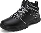 ricema Winterstiefel Herren Damen – Warm Gefüttert Winterschuhe Schneestiefel Leicht Rutschfest Outdoor Wanderschuhe, Trekking Stiefel für Schnee & Alltag, Schwarz 42 EU