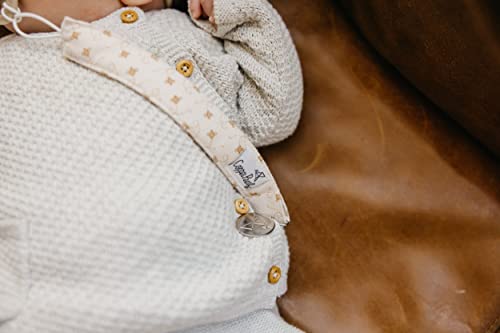 Image of Copper Pearl 3-Pack Pacifier Holders: Premium Knit Binky Clips for Baby Girls and Boys - Stylish Stainless Steel Design for Secure No-Drop Attachment - Eden