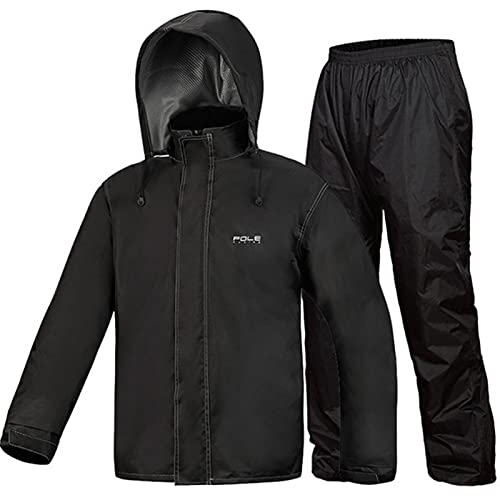 LYDHDY Tuta antipioggia per moto Pole raincoat tuta da ciclismo da uomo e da donna per motocicletta a doppio strato per pesca a corpo intero escursione a prova di pioggia (Color : Noir, Size : XL)