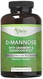 Pure By Nature D-Mannose with Cranberry and Dandelion Root Capsules, 240 Count