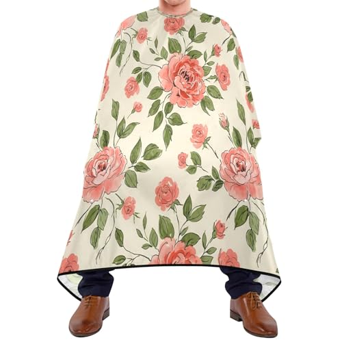 Capa para barbero impermeable con flores pintadas a mano, 55 x 65 pulgadas miniatura 2