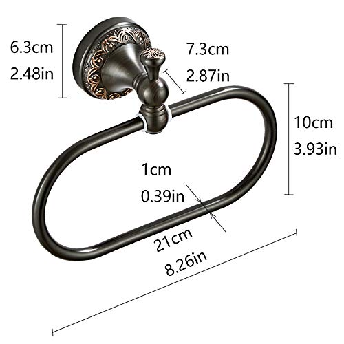 Aothpher Brass Towel Ring Oval Contemporary Bathroom Hand Towel Holder Wall Mounted,Oil Rubbed Bronze Finish #TOP6