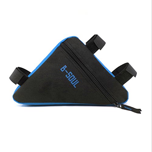 BIYI B-Soul Waterproof Triangle Cycling Bicycle Bags Front Tube Frame Bag Bike Holder Saddle Pouch Handlebar Bike Accessories (Black&Blue)