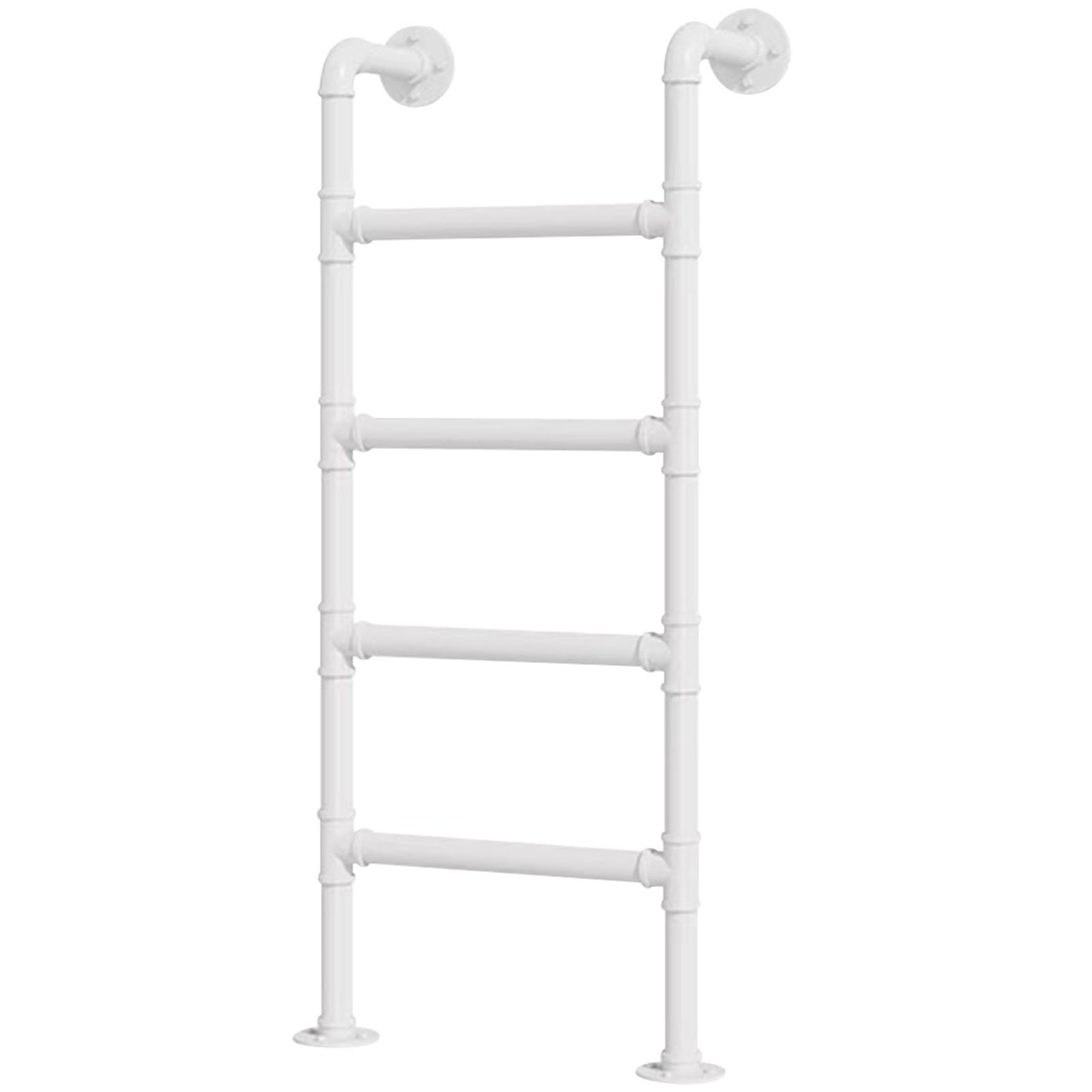 MSHGSKU White Wrought Iron Attic Bunk Bed Ladder Wall Mounted Emergency Escape Ladder Customizable Size 330lbs Load Capacity (143cm/56in)