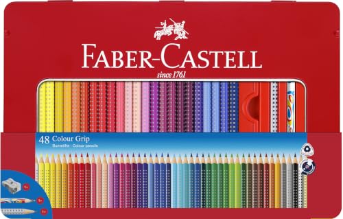 FABER-CASTELL - Buntstifte Set Colour Grip 48-teilig im Metalletui