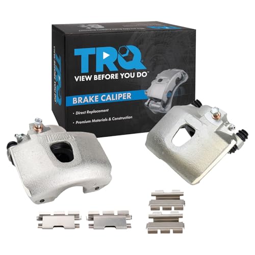 Image of TRQ Front Brake Caliper Set 2 Piece Driver and Passenger Side Hardware for 1994-2003 Ford Bronco F-150 E-150 Econoline E-150 Econoline Club Wagon