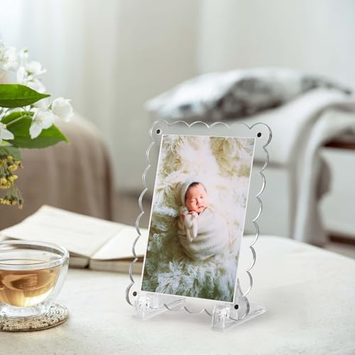 Mlatnod 2-Pack Magnetic Clear Acrylic Scalloped Ultrasound Frame with Stand by Mlatnod - Image 6