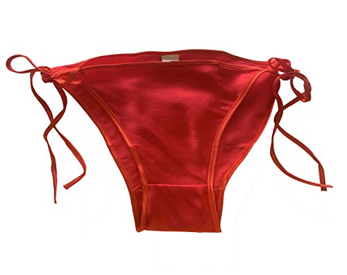 LSHARON SILK String sexy 100 % soie de mûrier pour femme, Rouge, taille unique Cover