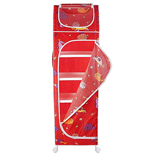 Image of Little One's | 6 Plastic Shelves Baby Wardrobe /Toy Organizer, ISI Certifed | Aquatic Red | TB6 /FR