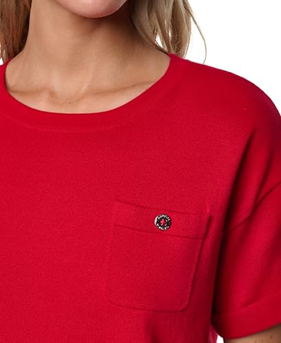 Image of Nautica Women's Crew Neck Solid Short Sleeve Sweater